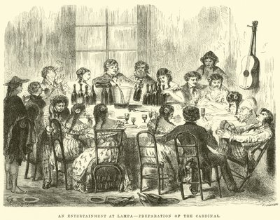 An Entertainment at Lampa, Preparation of the Cardinal by Edouard Riou